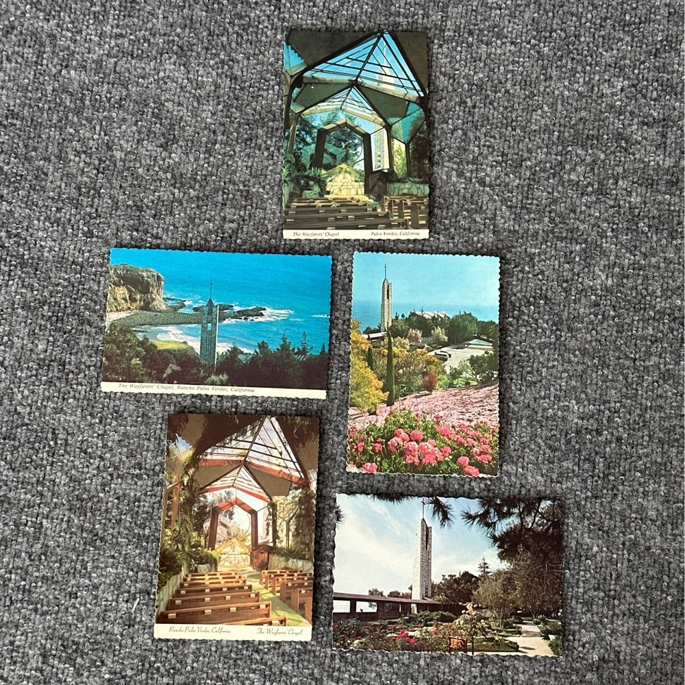 Vintage Wayfarers Chapel Postcards Lloyd Wright Architecture California Lot of 5